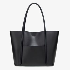 Large Size Women Black Split Cow Leather Tote Bags