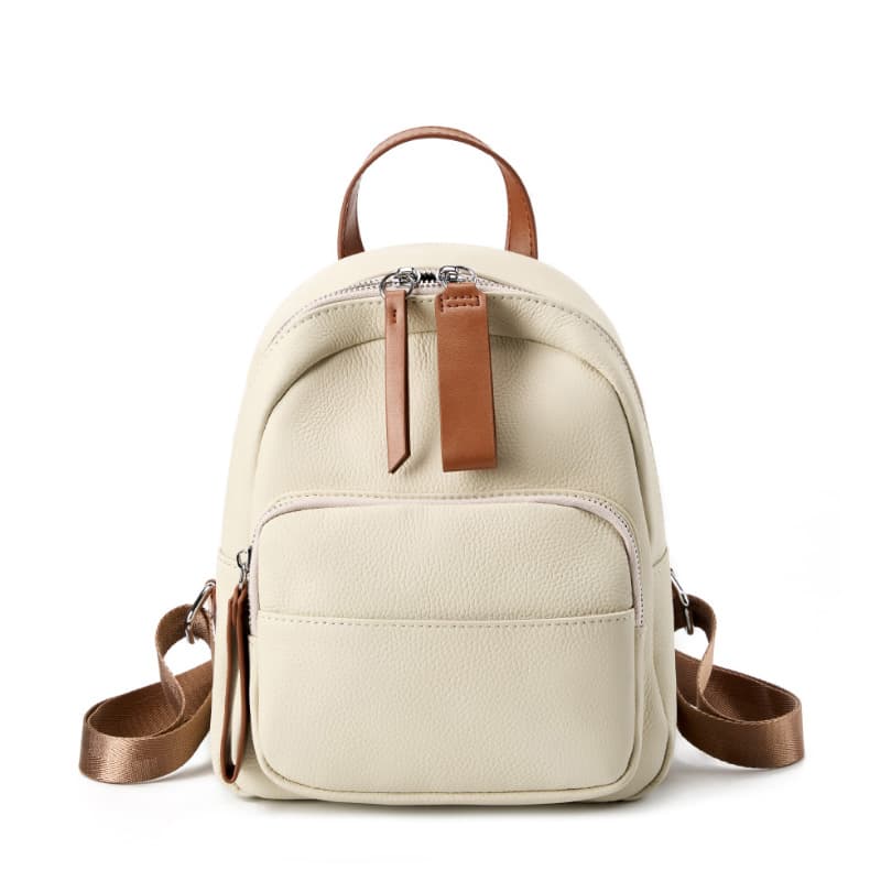 Off-White Cow Leather Zipper Leisure Backpack - Image 5