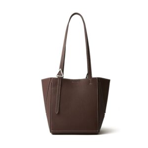 Chocolate Geometric Splicing Shoulder Bag