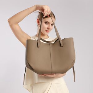khaki shopping tote bag